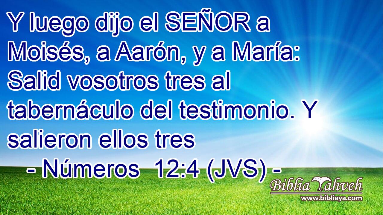 Y luego dijo el SEÑOR a Moisés, a Aarón, y a María: Salid vosotros tres al tabernáculo del testimonio. Y salieron ellos tres