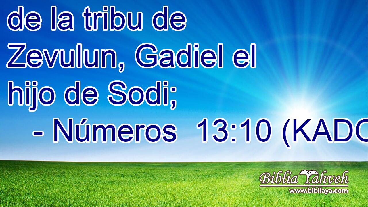  de la tribu de Zevulun, Gadiel el hijo de Sodi; 
