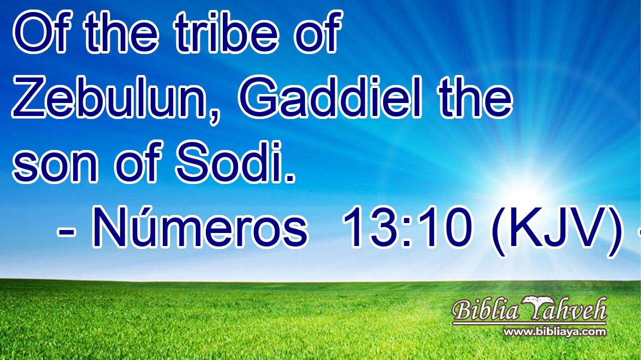 Of the tribe of Zebulun, Gaddiel the son of Sodi.