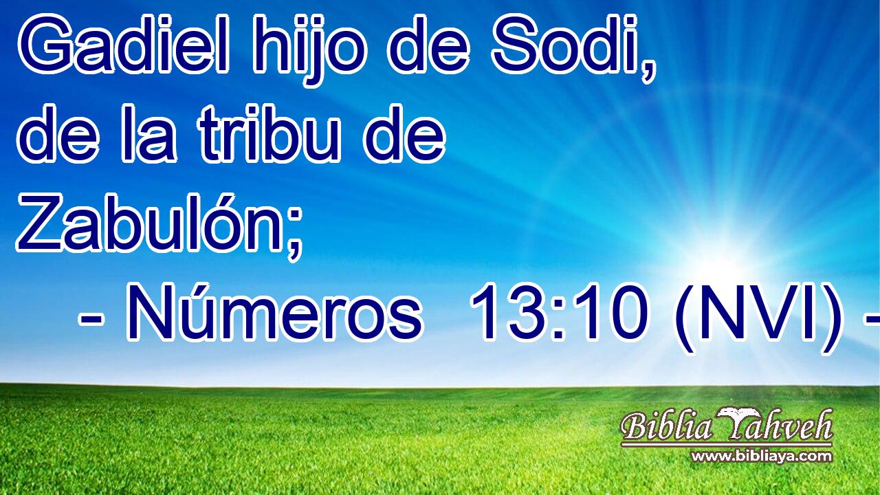  Gadiel hijo de Sodi, de la tribu de Zabulón; 
