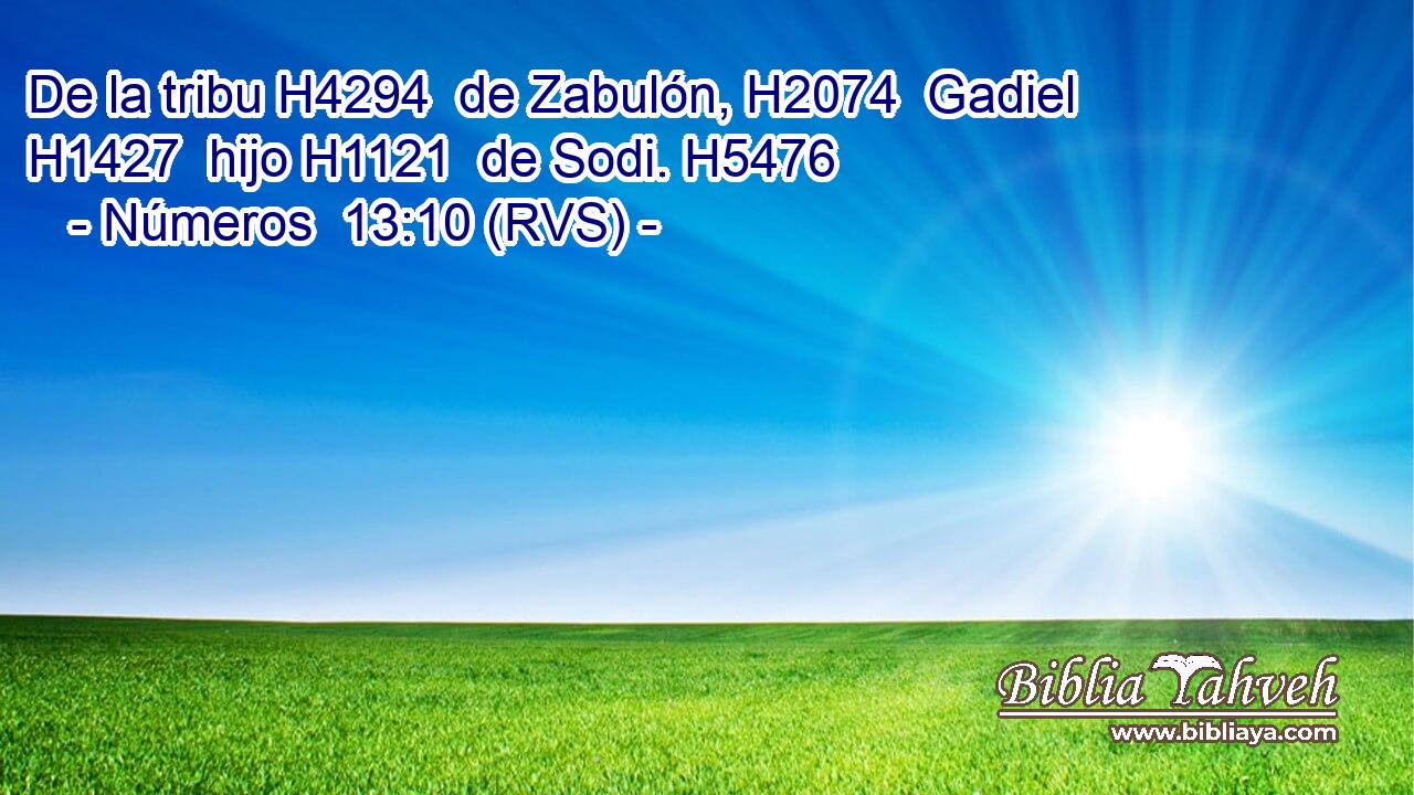 De la tribu H4294  de Zabulón, H2074  Gadiel H1427  hijo H1121  de Sodi. H5476  