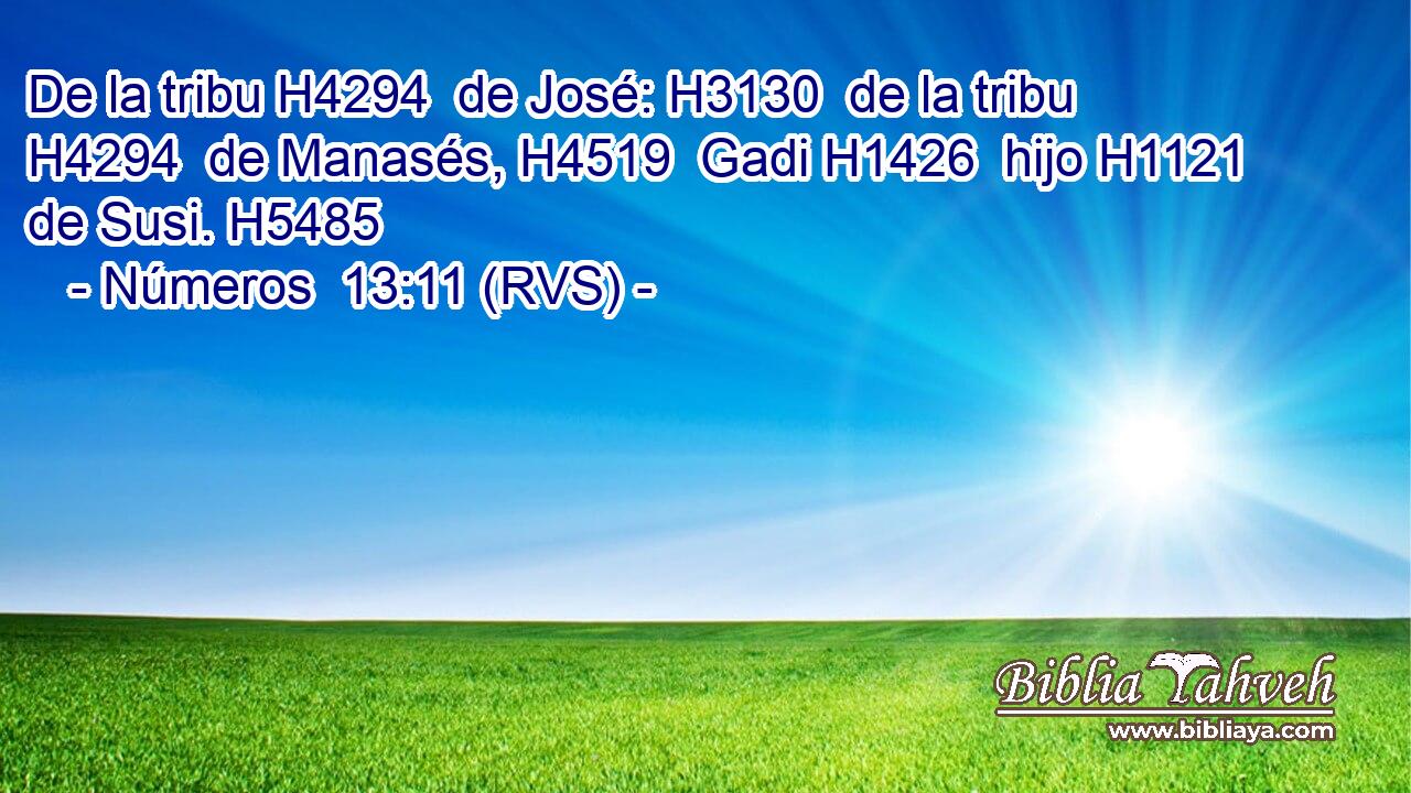 De la tribu H4294  de José: H3130  de la tribu H4294  de Manasés, H4519  Gadi H1426  hijo H1121  de Susi. H5485  