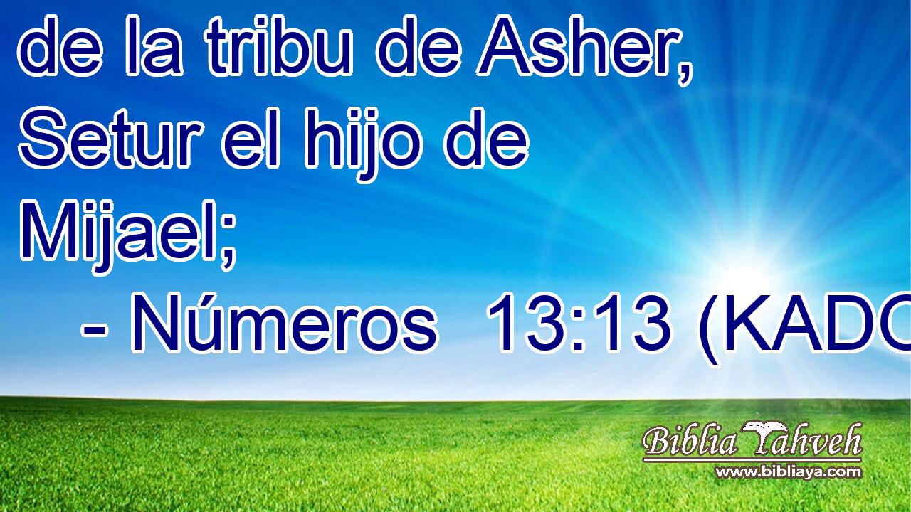  de la tribu de Asher, Setur el hijo de Mijael; 