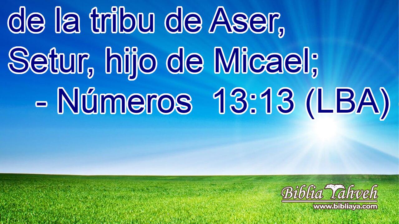 de la tribu de Aser, Setur, hijo de Micael;