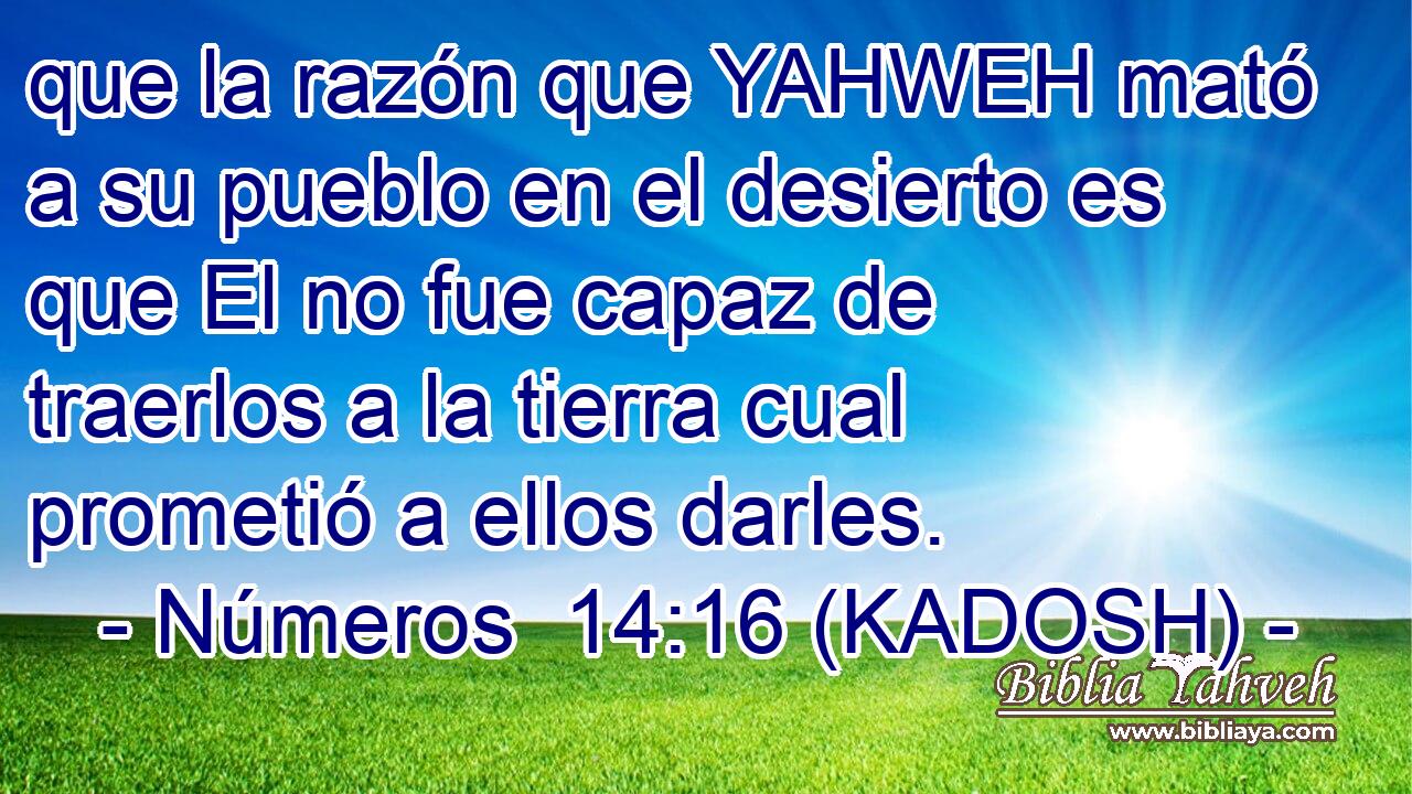  que la razón que YAHWEH mató a su pueblo en el desierto es que El no fue capaz de traerlos a la tierra cual prometió a ellos darles. 