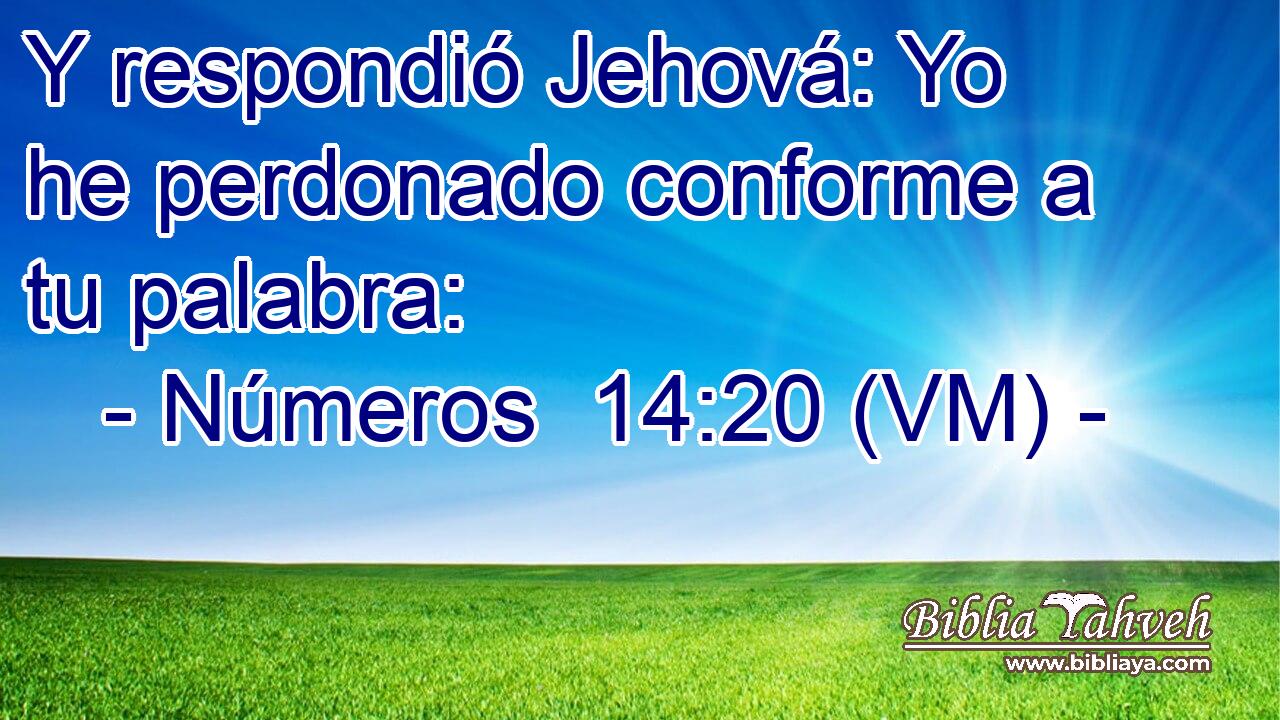  Y respondió Jehová: Yo he perdonado conforme a tu palabra: 