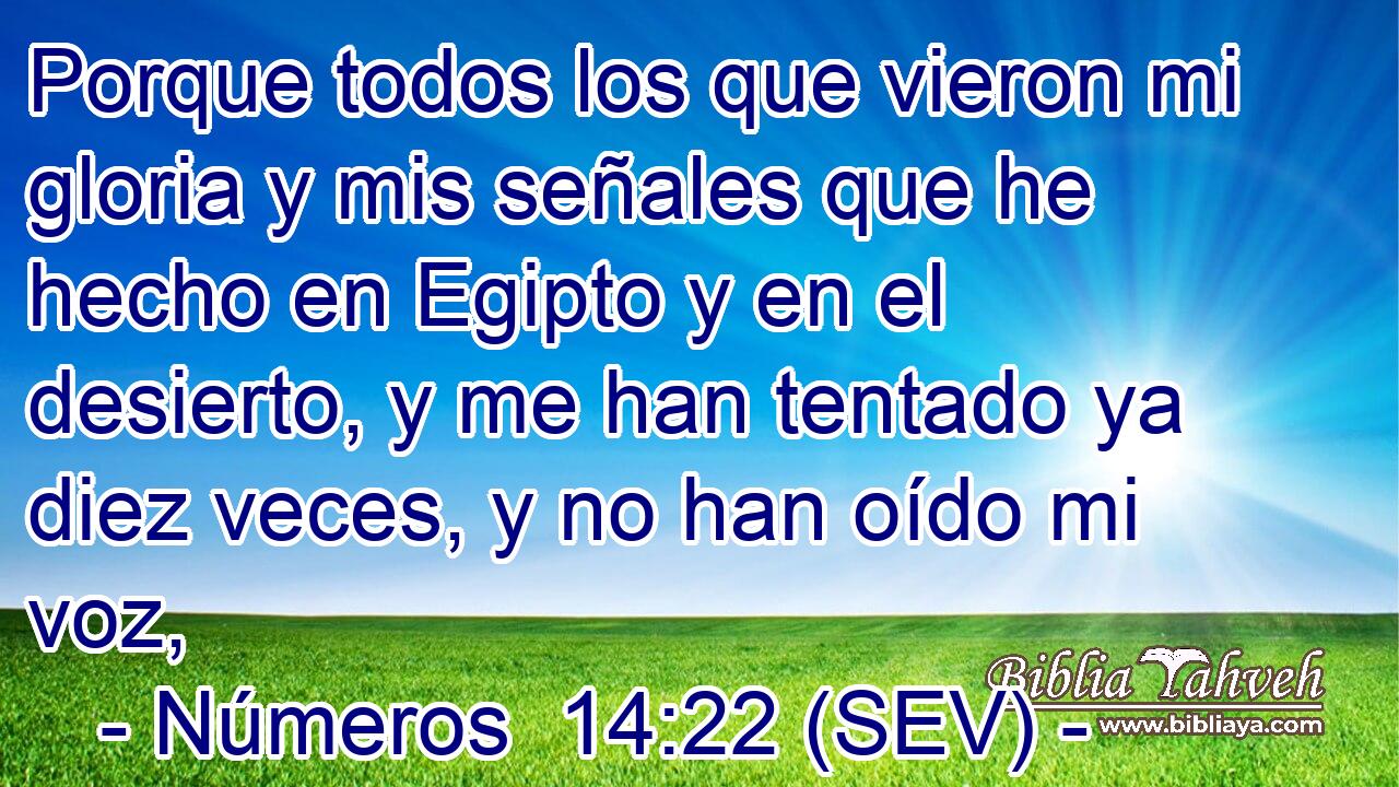 Porque todos los que vieron mi gloria y mis señales que he hecho en Egipto y en el desierto, y me han tentado ya diez veces, y no han oído mi voz,