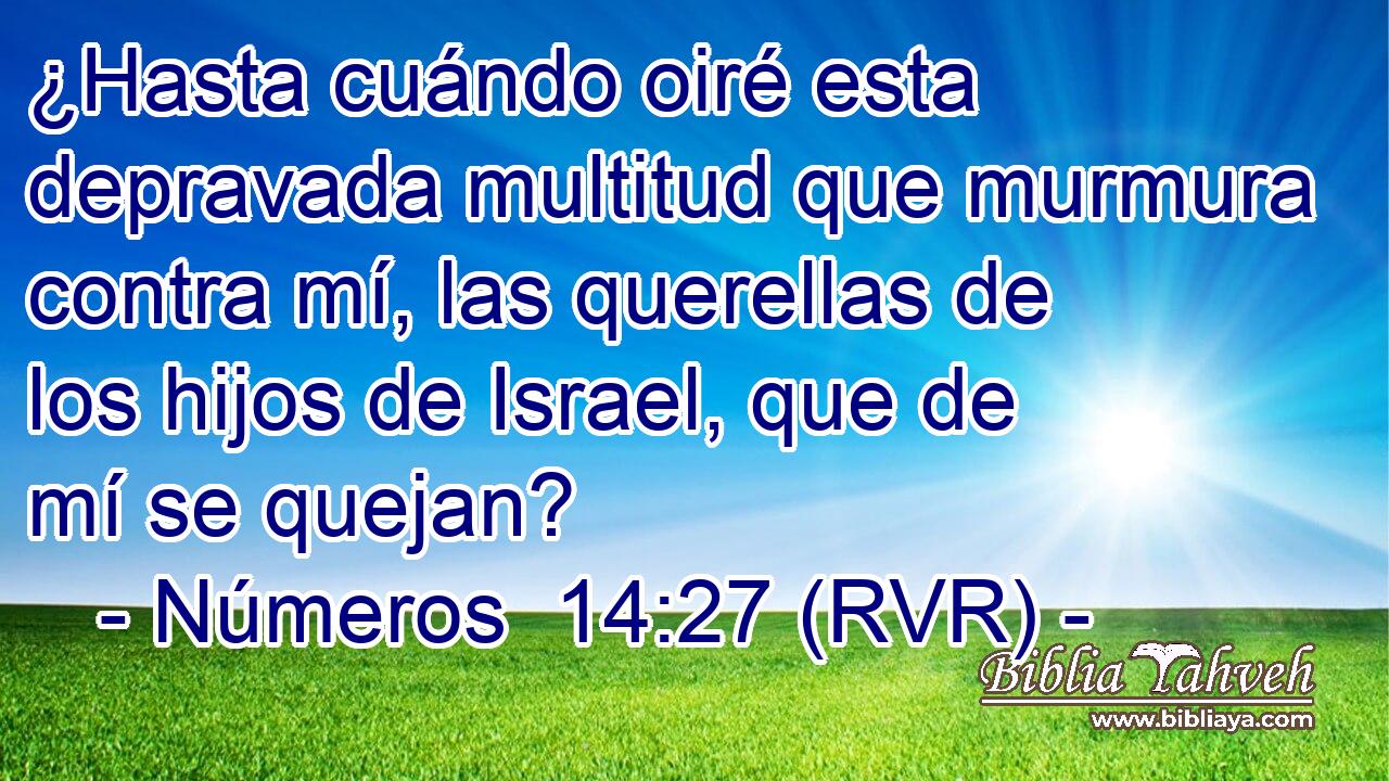 ¿Hasta cuándo oiré esta depravada multitud que murmura contra mí, las querellas de los hijos de Israel, que de mí se quejan?