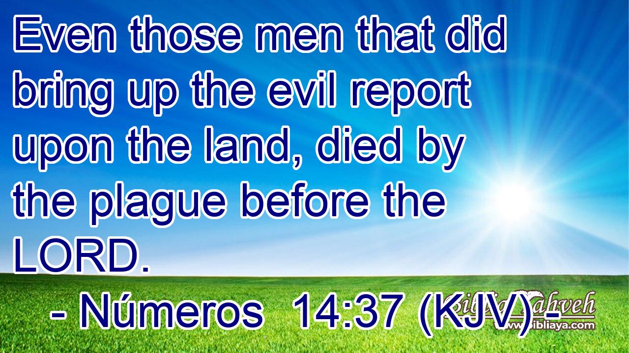 Even those men that did bring up the evil report upon the land, died by the plague before the LORD.