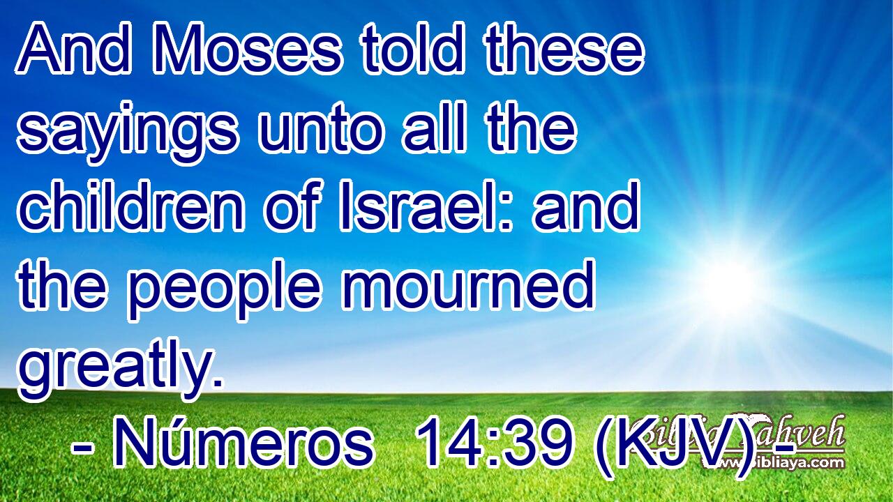 And Moses told these sayings unto all the children of Israel: and the people mourned greatly.