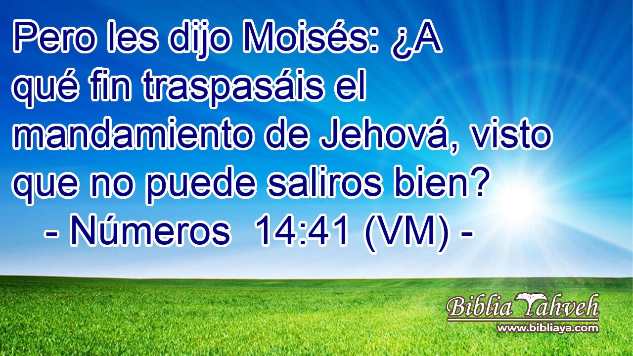  Pero les dijo Moisés: ¿A qué fin traspasáis el mandamiento de Jehová, visto que no puede saliros bien? 