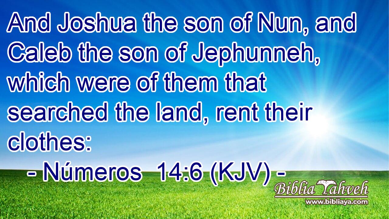 And Joshua the son of Nun, and Caleb the son of Jephunneh, which were of them that searched the land, rent their clothes: