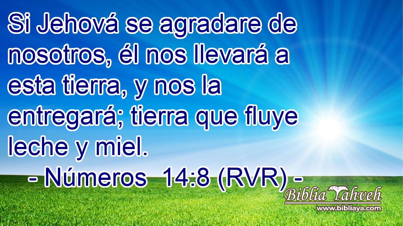Si Jehová se agradare de nosotros, él nos llevará a esta tierra, y nos la entregará; tierra que fluye leche y miel.