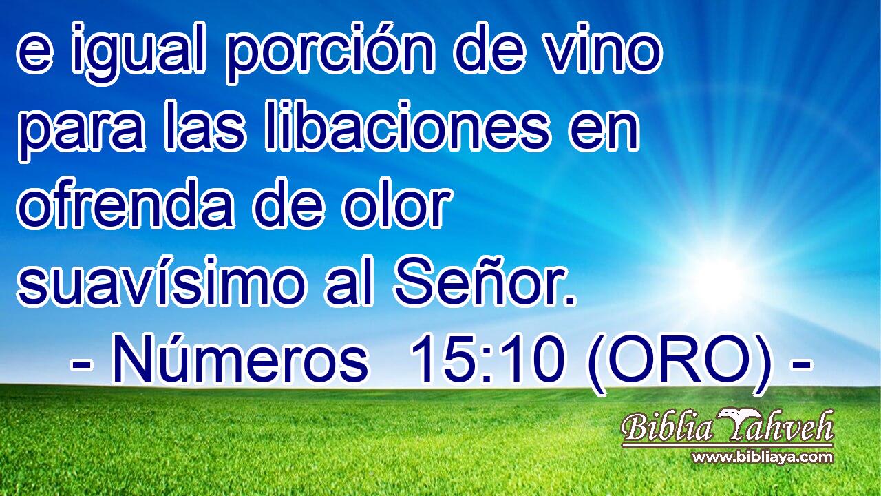  e igual porción de vino para las libaciones en ofrenda de olor suavísimo al Señor. 