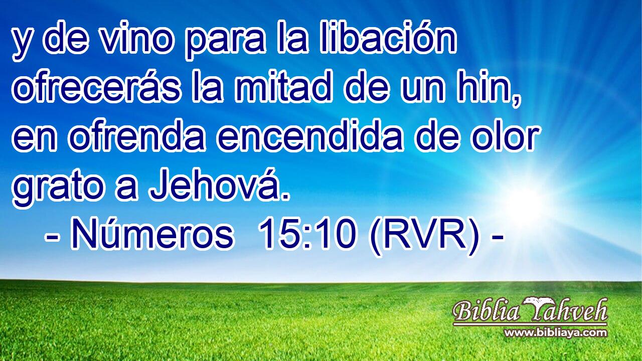 y de vino para la libación ofrecerás la mitad de un hin, en ofrenda encendida de olor grato a Jehová.