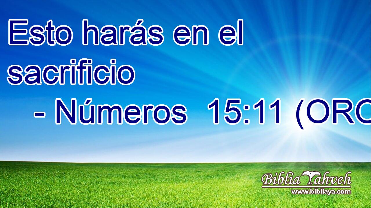  Esto harás en el sacrificio 