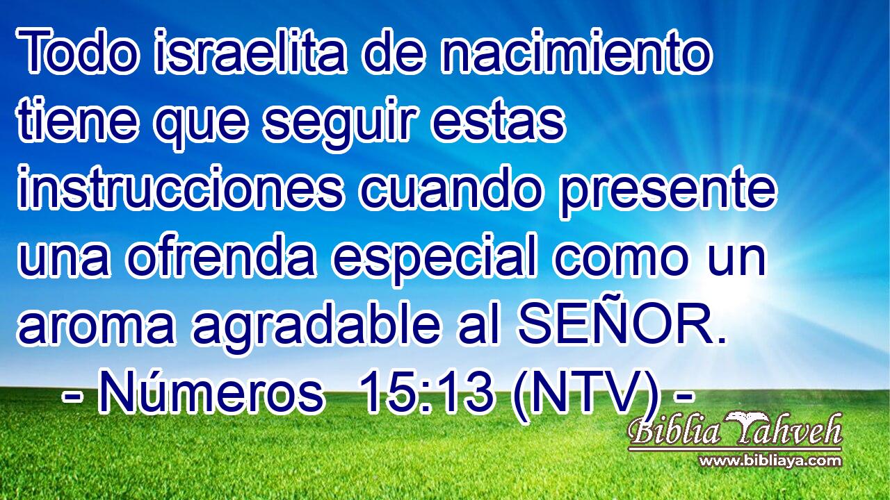 Todo israelita de nacimiento tiene que seguir estas instrucciones cuando presente una ofrenda especial como un aroma agradable al SEÑOR.