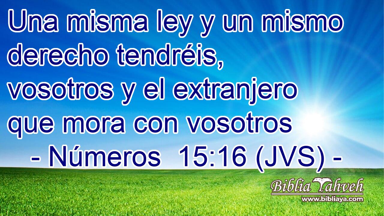Una misma ley y un mismo derecho tendréis, vosotros y el extranjero que mora con vosotros