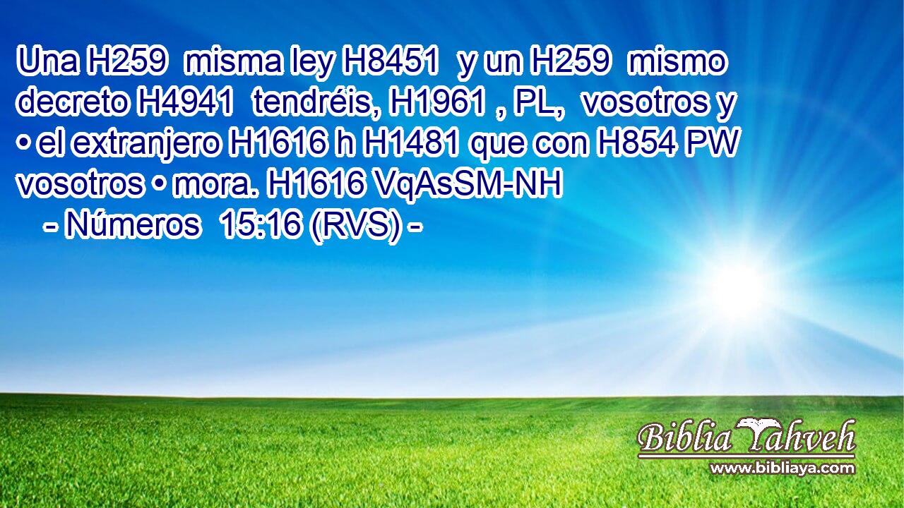 Una H259  misma ley H8451  y un H259  mismo decreto H4941  tendréis, H1961 , PL,  vosotros y • el extranjero H1616 h H1481 que con H854 PW vosotros • mora. H1616 VqAsSM-NH 