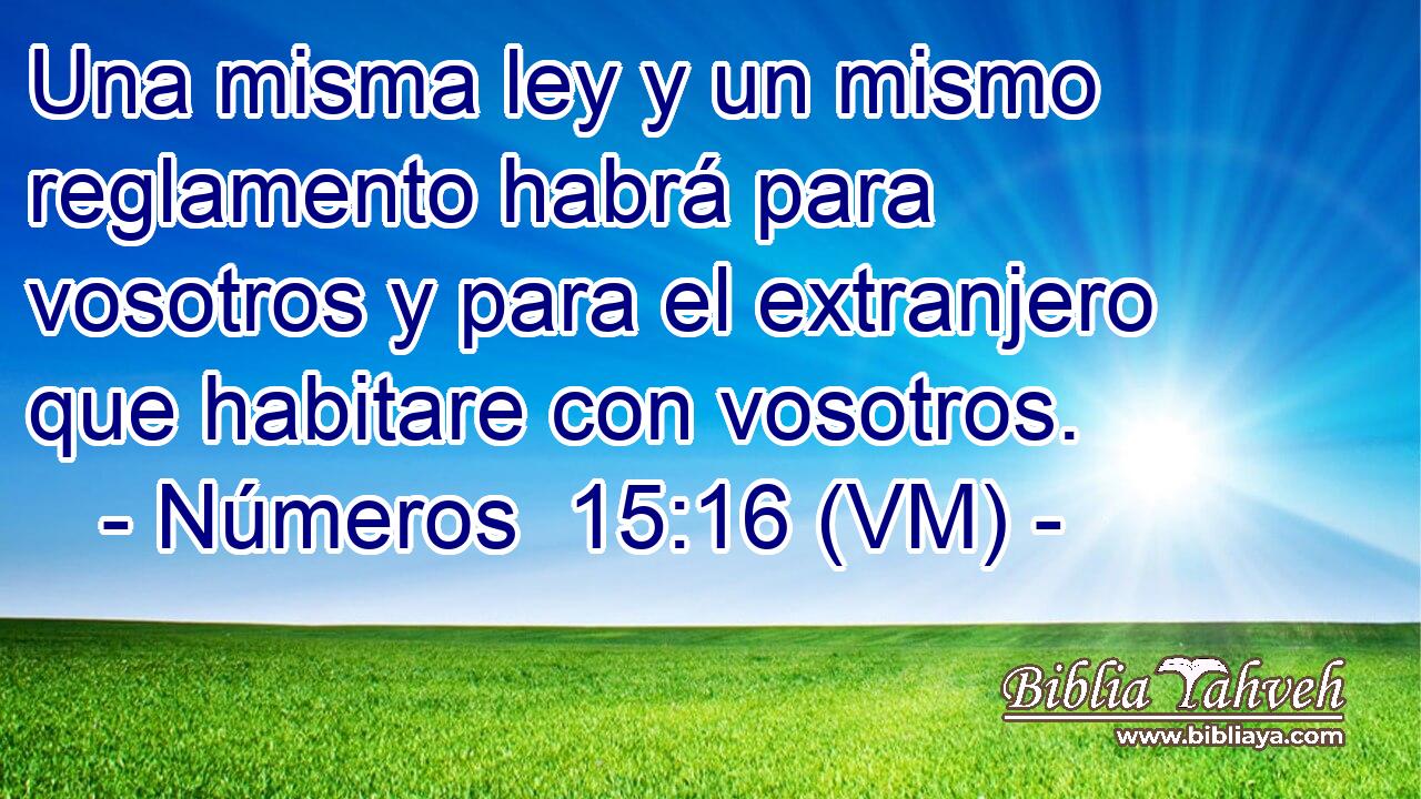  Una misma ley y un mismo reglamento habrá para vosotros y para el extranjero que habitare con vosotros. 