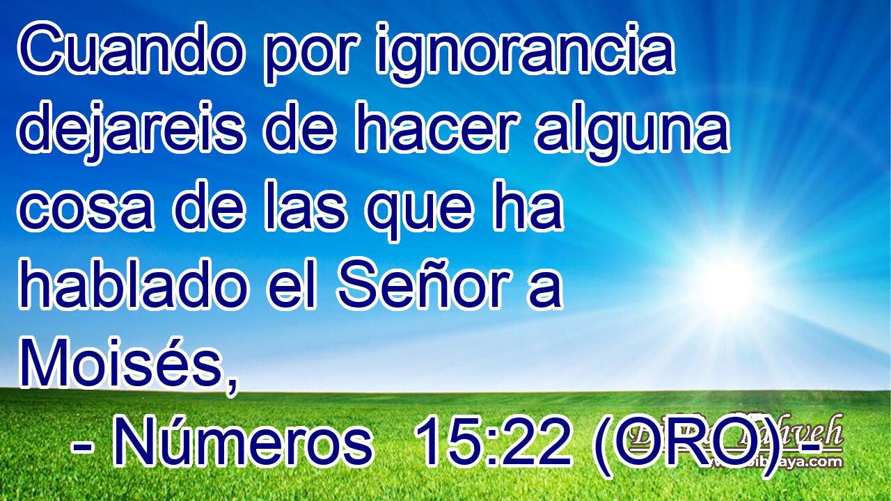  Cuando por ignorancia dejareis de hacer alguna cosa de las que ha hablado el Señor a Moisés, 