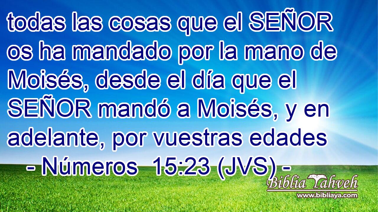 todas las cosas que el SEÑOR os ha mandado por la mano de Moisés, desde el día que el SEÑOR mandó a Moisés, y en adelante, por vuestras edades