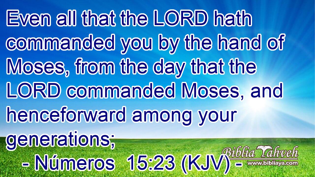 Even all that the LORD hath commanded you by the hand of Moses, from the day that the LORD commanded Moses, and henceforward among your generations;