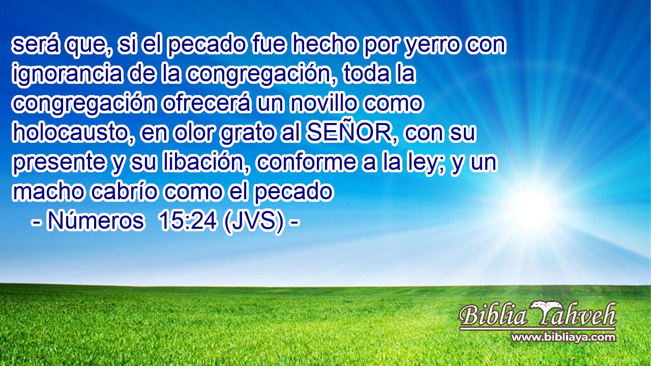 será que, si el pecado fue hecho por yerro con ignorancia de la congregación, toda la congregación ofrecerá un novillo como holocausto, en olor grato al SEÑOR, con su presente y su libación, conforme a la ley; y un macho cabrío como el pecado