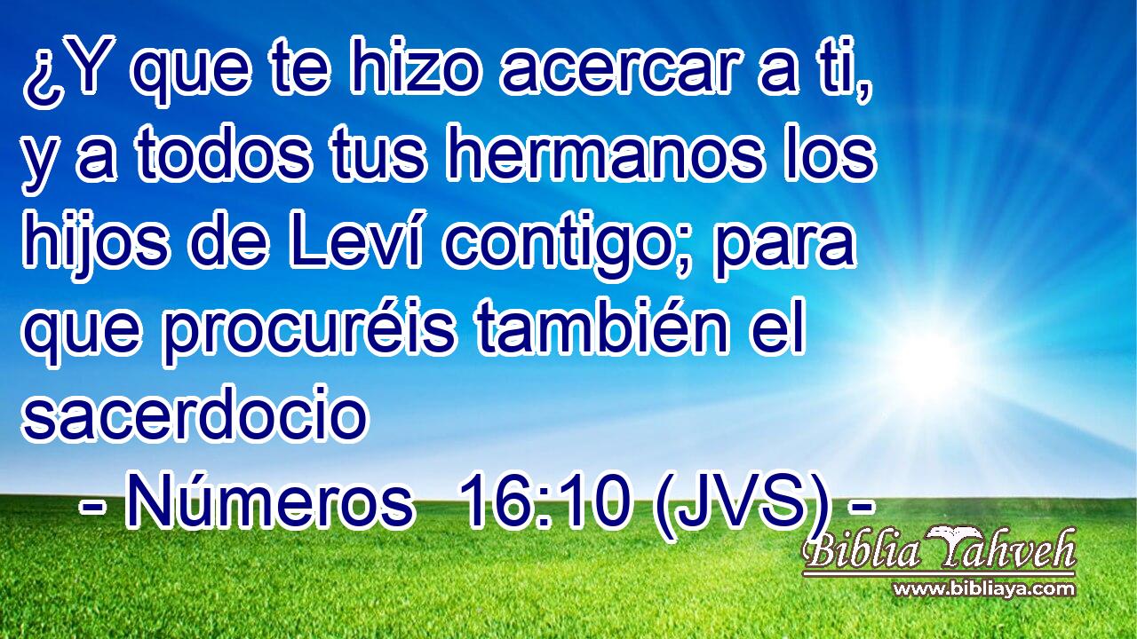 ¿Y que te hizo acercar a ti, y a todos tus hermanos los hijos de Leví contigo; para que procuréis también el sacerdocio