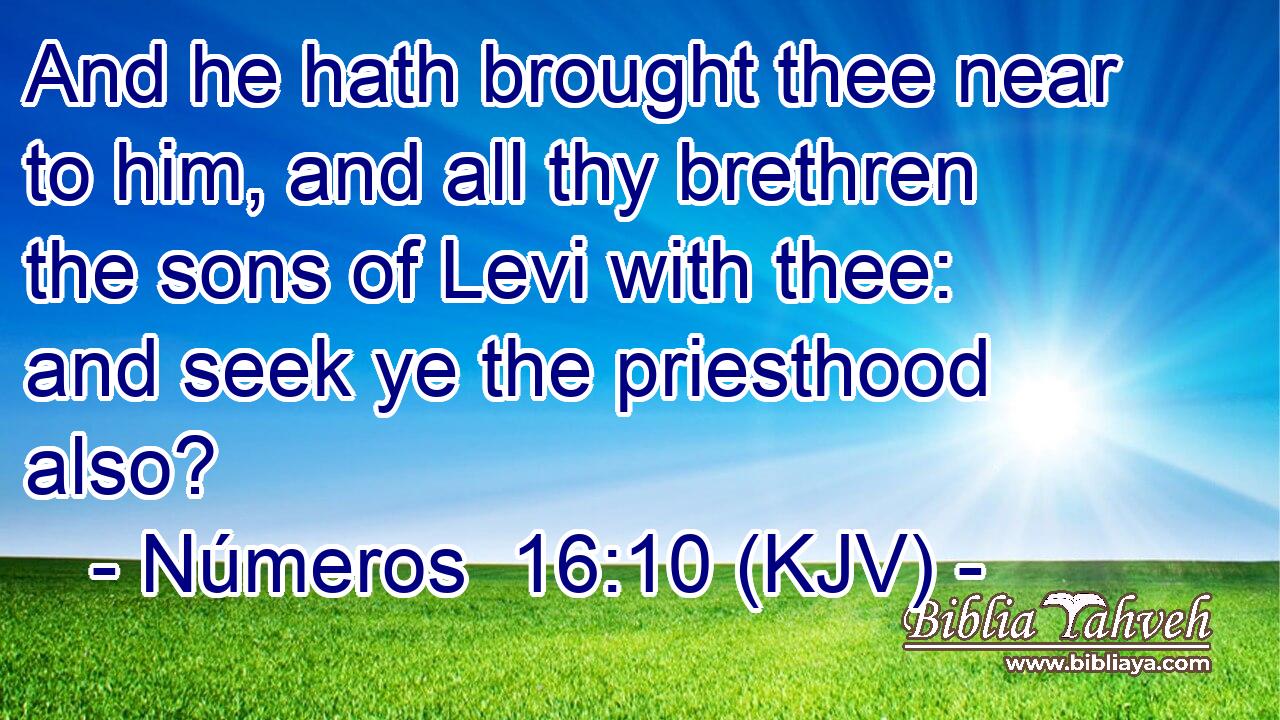 And he hath brought thee near to him, and all thy brethren the sons of Levi with thee: and seek ye the priesthood also?
