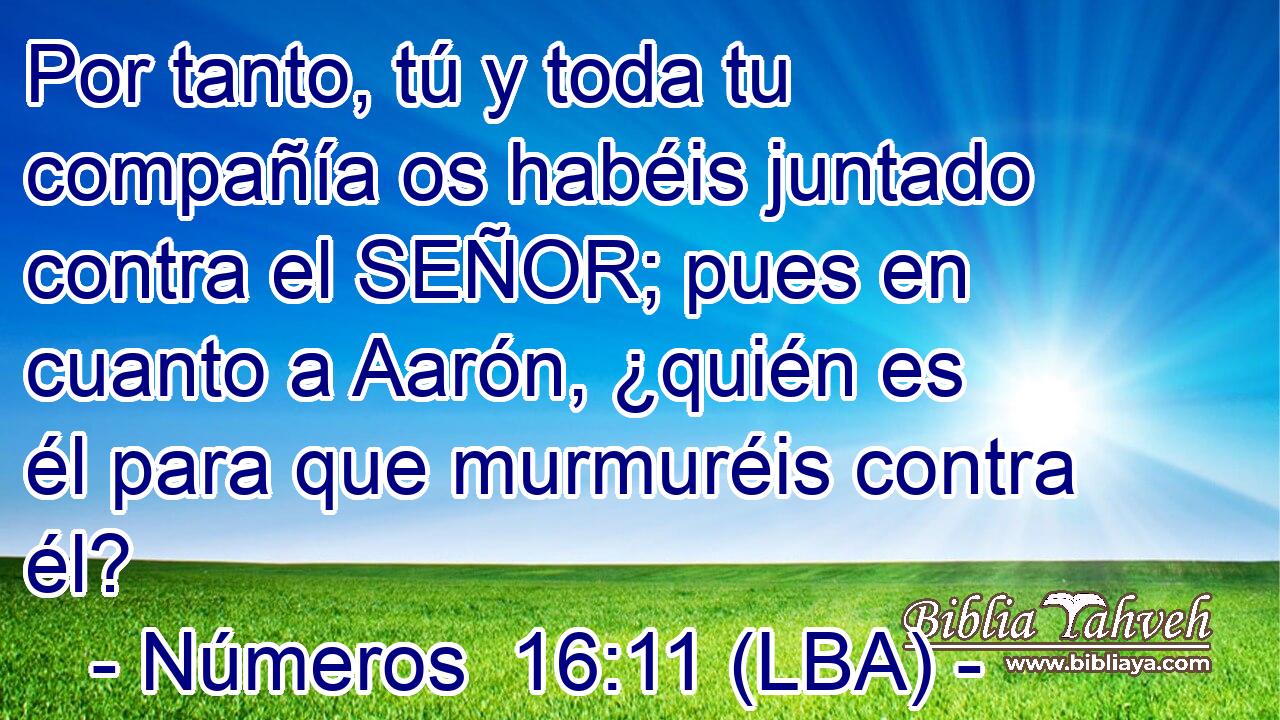 Por tanto, tú y toda tu compañía os habéis juntado contra el SEÑOR; pues en cuanto a Aarón, ¿quién es él para que murmuréis contra él?