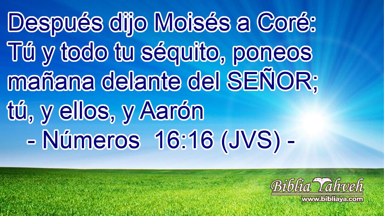 Después dijo Moisés a Coré: Tú y todo tu séquito, poneos mañana delante del SEÑOR; tú, y ellos, y Aarón