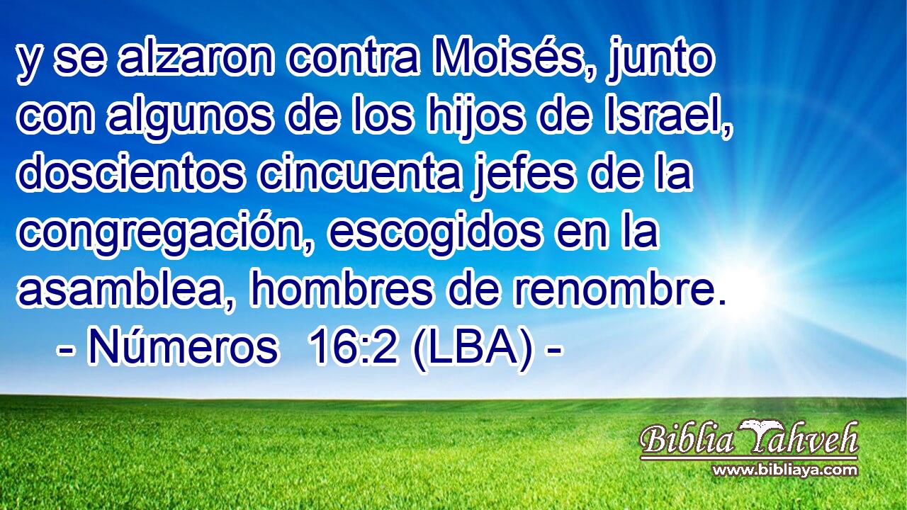 y se alzaron contra Moisés, junto con algunos de los hijos de Israel, doscientos cincuenta jefes de la congregación, escogidos en la asamblea, hombres de renombre.