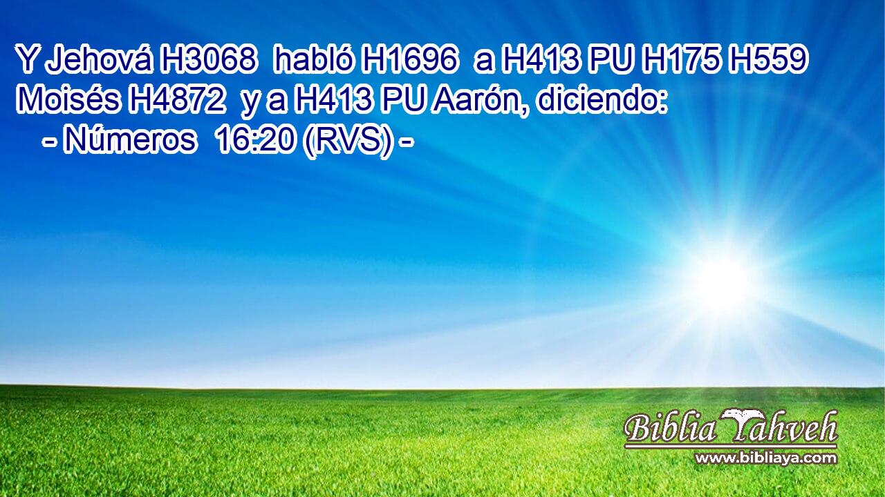 Y Jehová H3068  habló H1696  a H413 PU H175 H559 Moisés H4872  y a H413 PU Aarón, diciendo: 