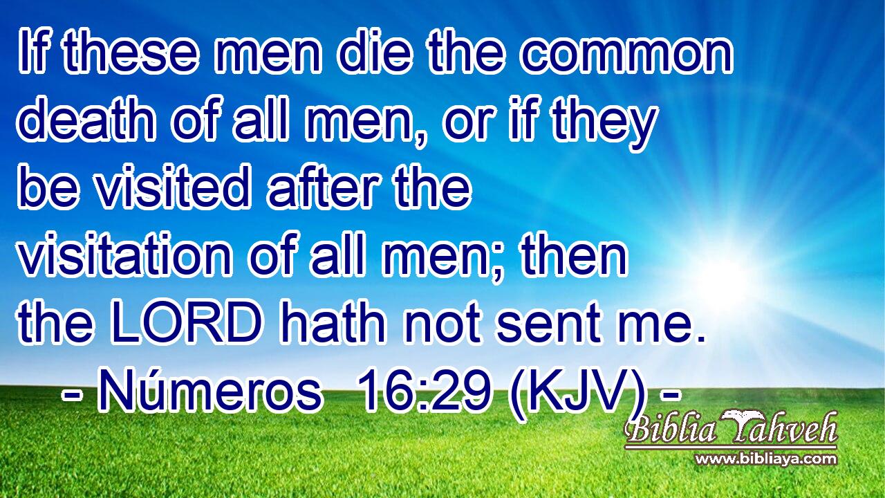 If these men die the common death of all men, or if they be visited after the visitation of all men; then the LORD hath not sent me.