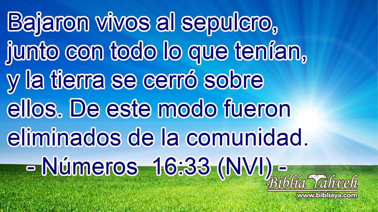  Bajaron vivos al sepulcro, junto con todo lo que tenían, y la tierra se cerró sobre ellos. De este modo fueron eliminados de la comunidad. 