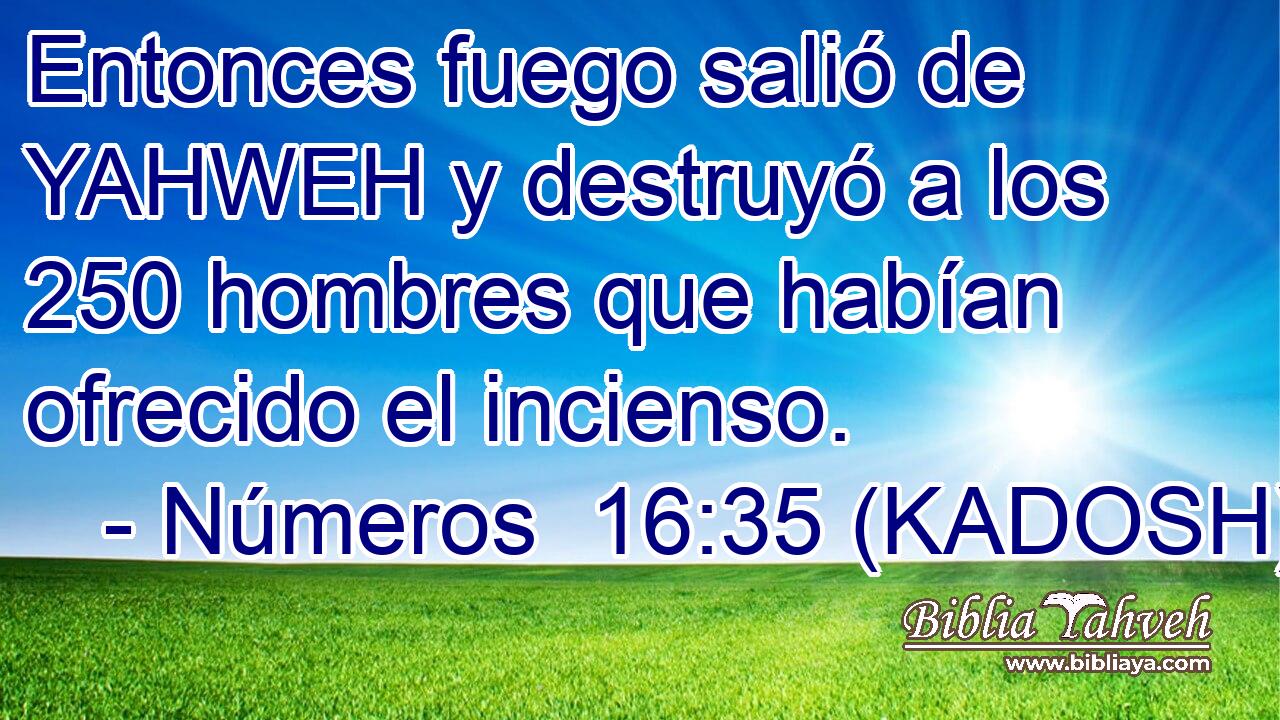  Entonces fuego salió de YAHWEH y destruyó a los 250 hombres que habían ofrecido el incienso. 
