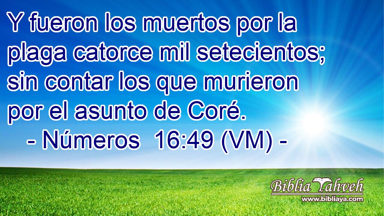  Y fueron los muertos por la plaga catorce mil setecientos; sin contar los que murieron por el asunto de Coré. 