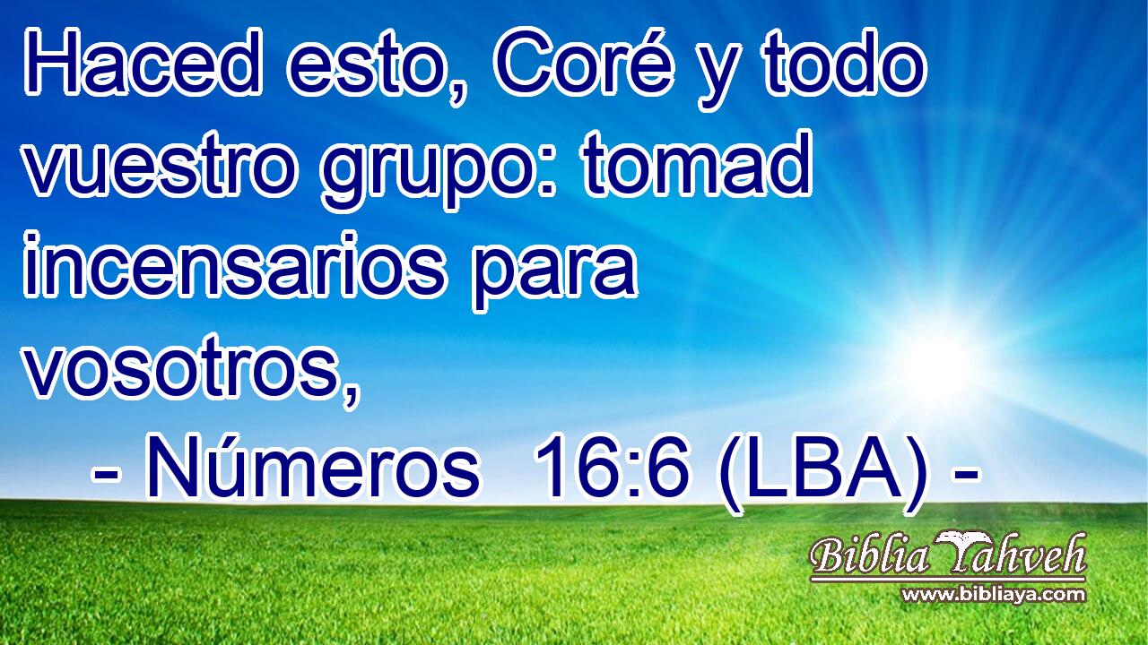 Haced esto, Coré y todo vuestro grupo: tomad incensarios para vosotros,