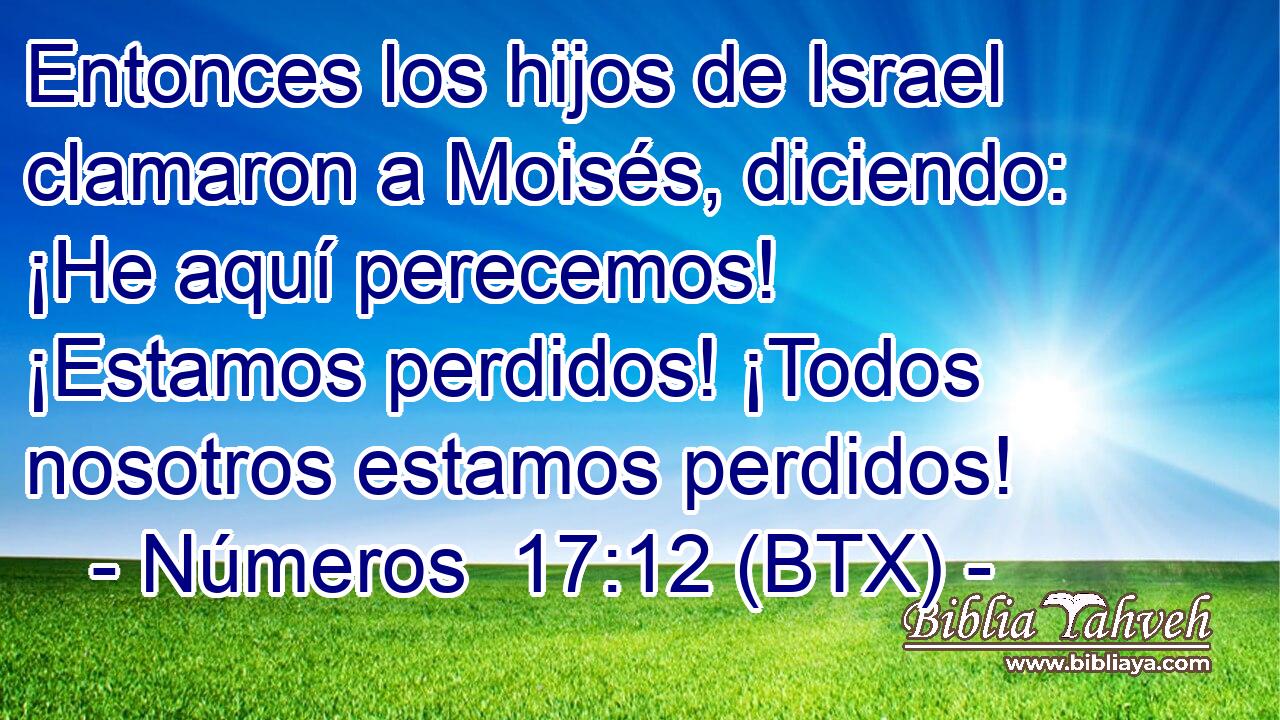 Entonces los hijos de Israel clamaron a Moisés, diciendo: ¡He aquí perecemos! ¡Estamos perdidos! ¡Todos nosotros estamos perdidos!