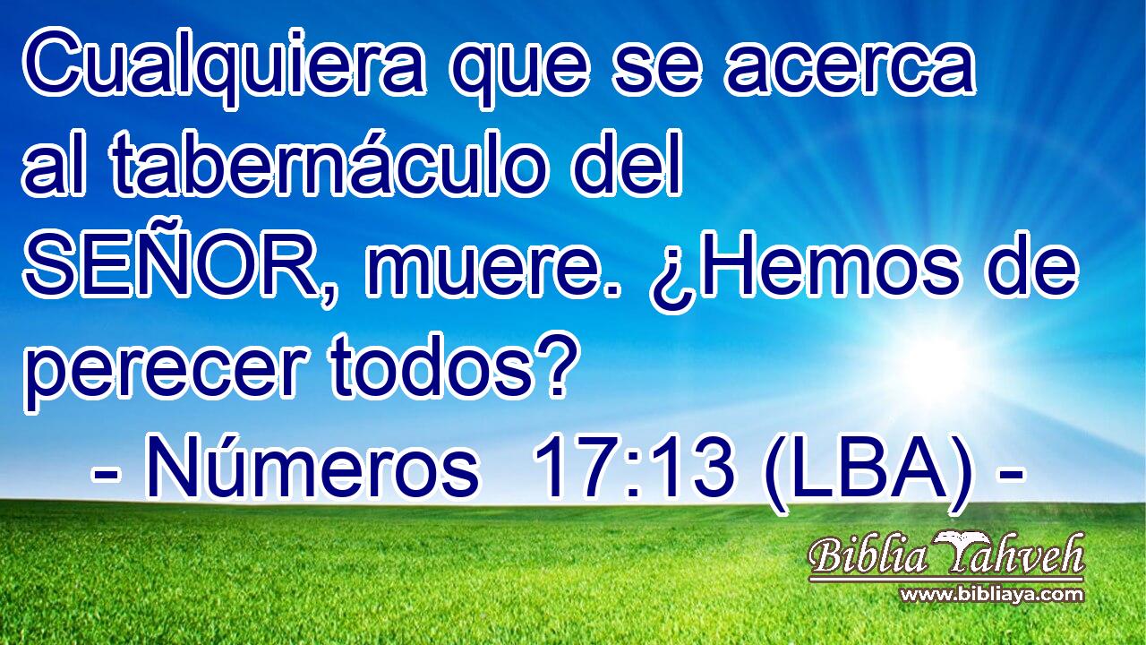 Cualquiera que se acerca al tabernáculo del SEÑOR, muere. ¿Hemos de perecer todos?
