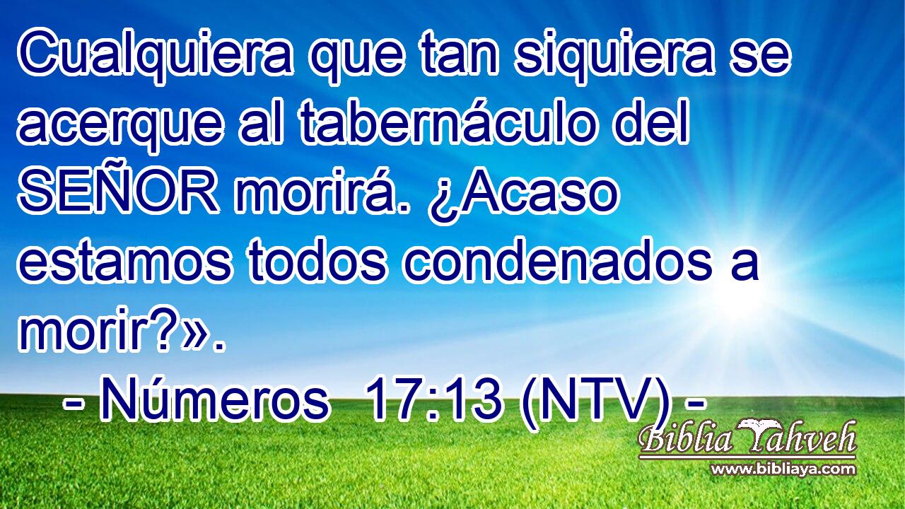 Cualquiera que tan siquiera se acerque al tabernáculo del SEÑOR morirá. ¿Acaso estamos todos condenados a morir?».