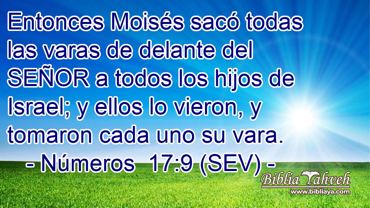 Entonces Moisés sacó todas las varas de delante del SEÑOR a todos los hijos de Israel; y ellos lo vieron, y tomaron cada uno su vara.