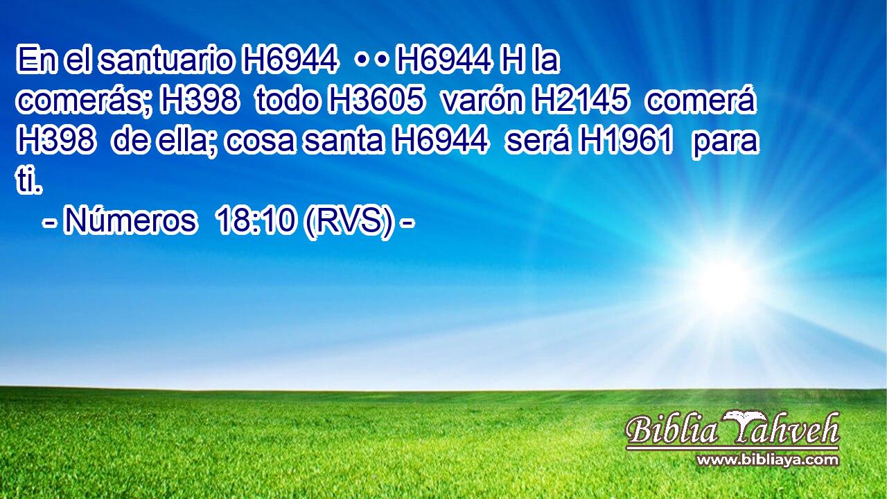 En el santuario H6944  • • H6944 H la comerás; H398  todo H3605  varón H2145  comerá H398  de ella; cosa santa H6944  será H1961  para ti. 