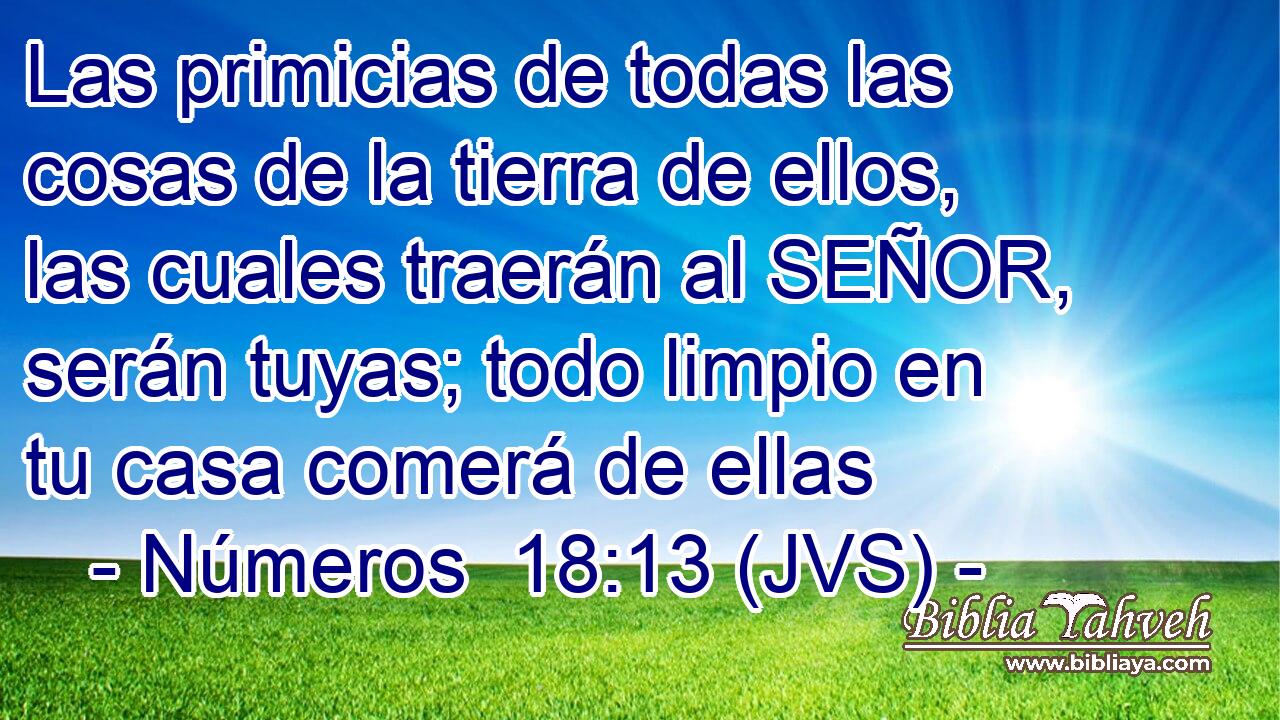 Las primicias de todas las cosas de la tierra de ellos, las cuales traerán al SEÑOR, serán tuyas; todo limpio en tu casa comerá de ellas