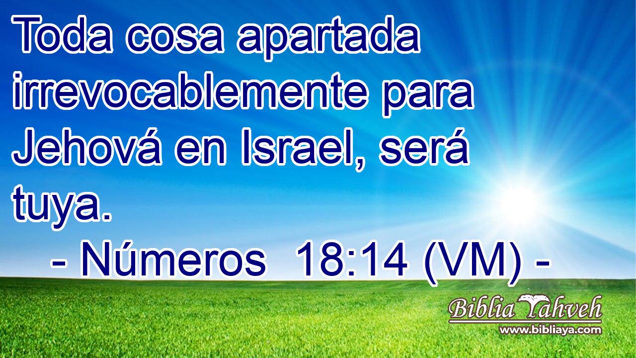  Toda cosa apartada irrevocablemente para Jehová en Israel, será tuya. 