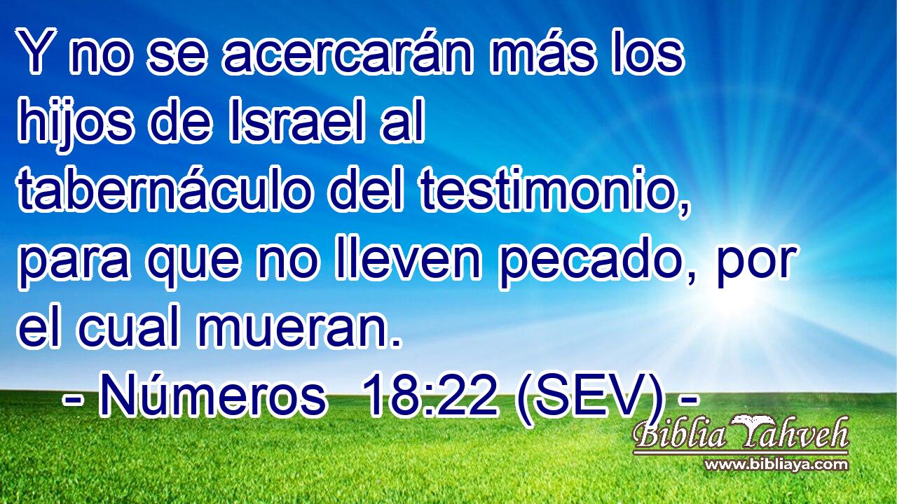 Y no se acercarán más los hijos de Israel al tabernáculo del testimonio, para que no lleven pecado, por el cual mueran.
