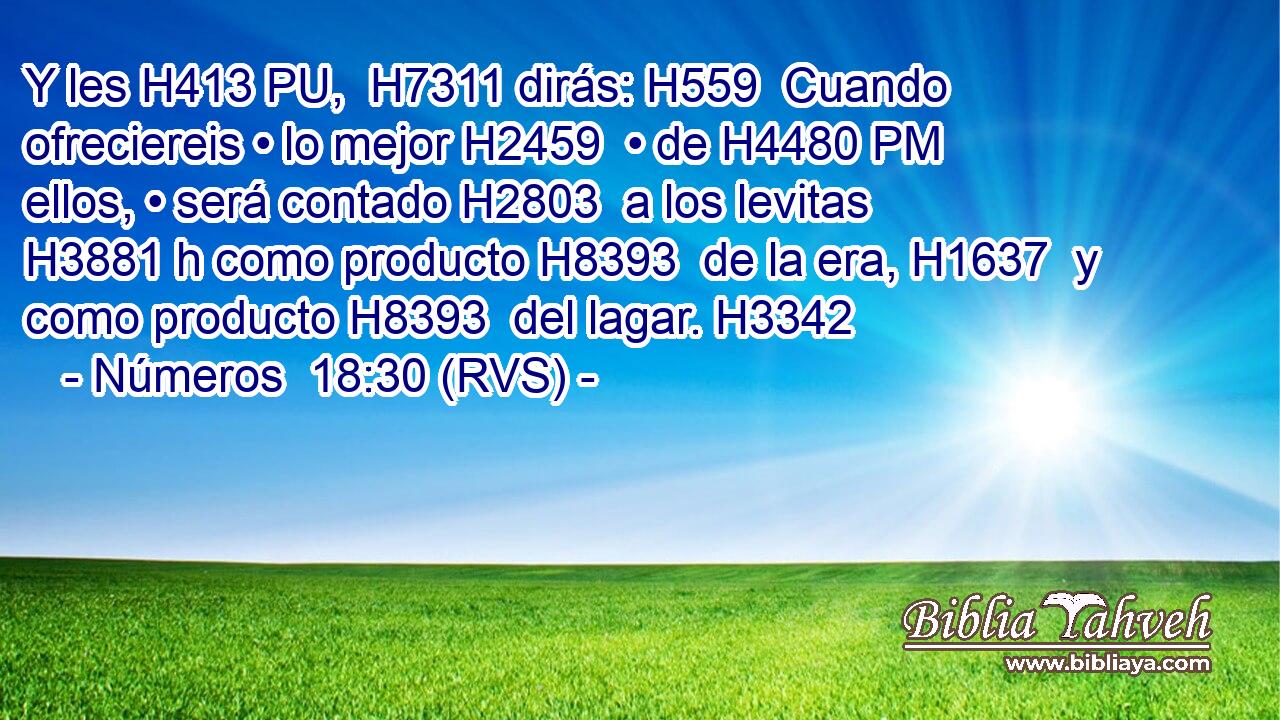 Y les H413 PU,  H7311 dirás: H559  Cuando ofreciereis • lo mejor H2459  • de H4480 PM ellos, • será contado H2803  a los levitas H3881 h como producto H8393  de la era, H1637  y como producto H8393  del lagar. H3342  