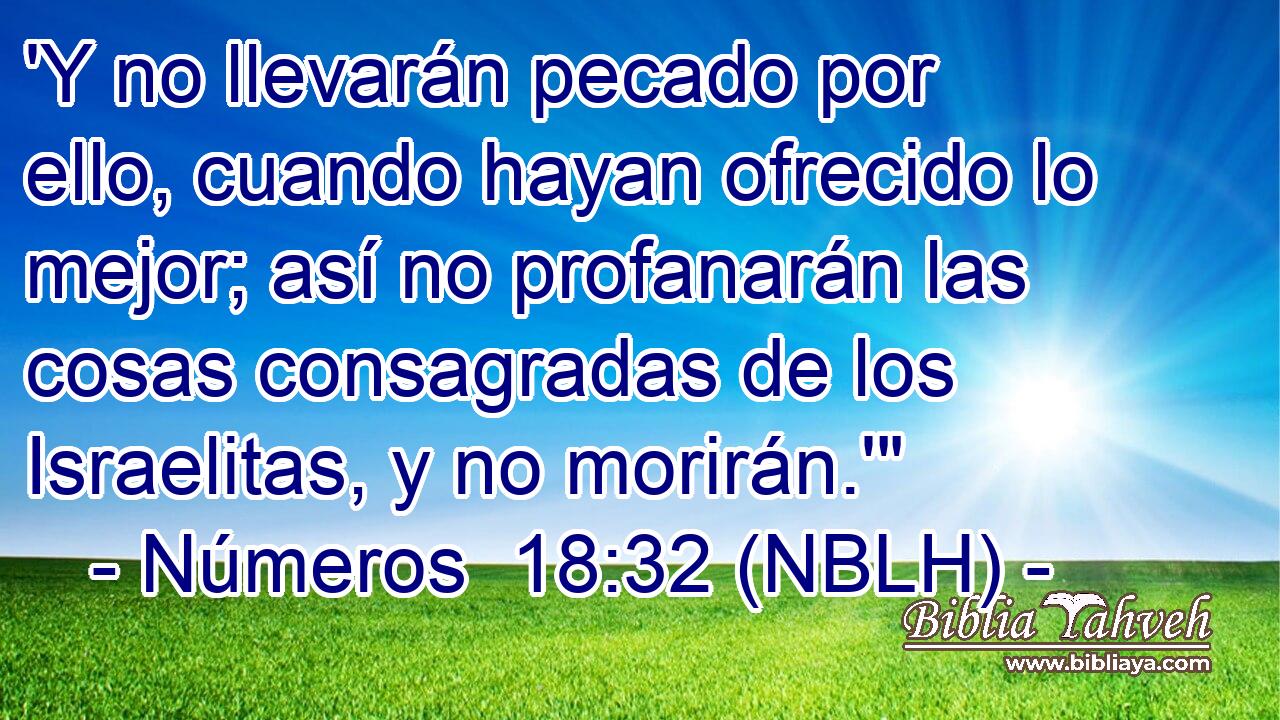  'Y no llevarán pecado por ello, cuando hayan ofrecido lo mejor; así no profanarán las cosas consagradas de los Israelitas, y no morirán.'