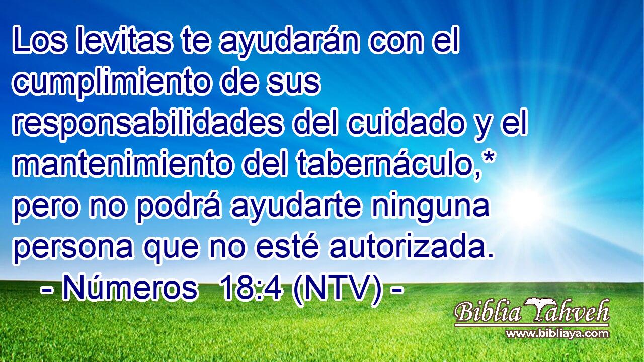 Los levitas te ayudarán con el cumplimiento de sus responsabilidades del cuidado y el mantenimiento del tabernáculo,* pero no podrá ayudarte ninguna persona que no esté autorizada.